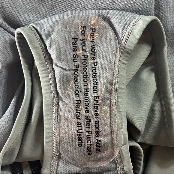 Adidas Core Solid Logo Stripe One Piece Swimsuit in Grey/Black - Picture 8 of 12